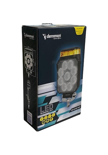 Demmon 12v-24v Çalışma Lambası Kare Çakarlı 9 X 3w Power Ledli 156 101 Mm