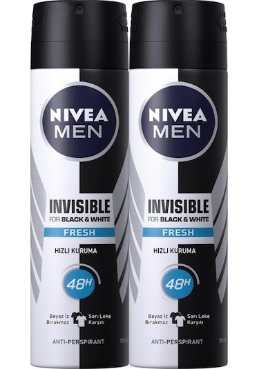 Nivea Spreydeo Invisible B&W Fresh Erkek Sprey Deodorant 2 x 150 ML