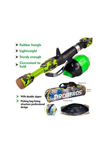 Proberos Kfsan12 1.5m Olta Kamuflaj Olta Kamışı Mini Yemli Kombo Set - Yeşil