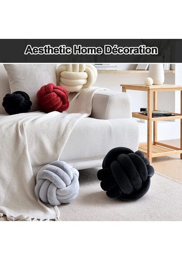 Skycity Siyah Düğmeli Yastık - 20cm Yumuşak Pp Pamuk Dolgulu - Koltuk, Araba, Ev Dekorasyonu Ve Hediye Siyah