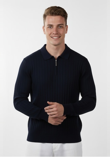 Deepsea Erkek Lacivert Slim Fit Polo Yaka Triko Kazak - Yumuşak Dokulu Esnek Ve Şık Görünüm 2605305 Lacivert Deepsea Erkek Lacivert Slim Fit Polo Yaka Triko Kazak - Yumuşak Dokulu Esnek Ve Şık Görünüm 2605305 Lacivert