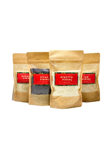 Guruyemiş Box Pirinç Deneme Paketi 4lü Basmati Siyah Risotto Tam