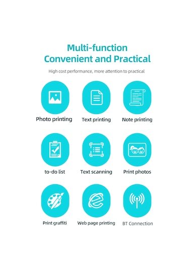 Tenfowee A31 Mini El Tipi Termal Yazıcı, Bluetooth İle Fotoğraf-not-liste Baskısı, 6 Adet 57x25mm Kağıt, Dahili Pil, Pembe