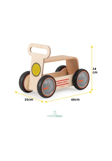 Driveme Wood Ambulans Yürüteç - Bin Sür - Oyuncak Deposu