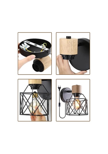 Sld Anahtar Ve Fişli Duvar Lambası 475254486 Siyah