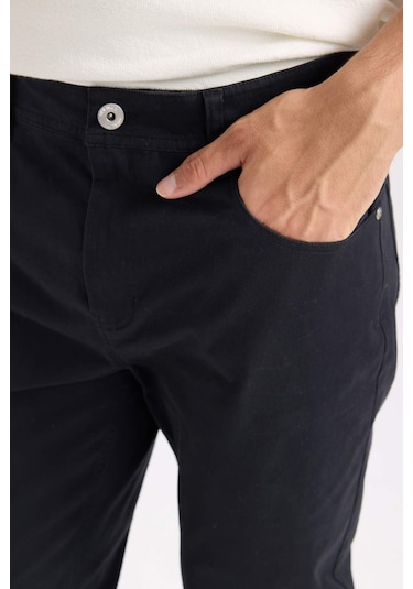 DeFacto Yazlık Gabardin Chino Kanvas Pantolon Slim Fit Dar Kesim Dar Paça Cepli B2089AX25SPAR190