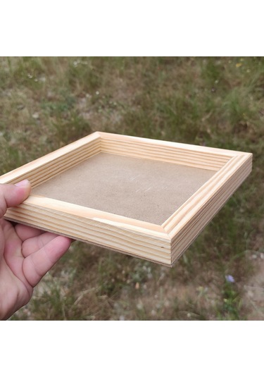 35x25cm Ham Ahşap Çerçeveli Pano Camsız - Arkalık Sabit