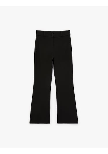 Koton Slim Fit İspanyol Paça Kumaş Pantolon Siyah 6sak40218pw Siyah