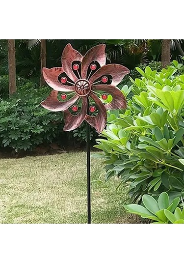 Xindoker Bahçe Ve Avlu İçin Demir Çevreci Süs Eşyası - Kırmızı Renkli 95cm Ornamental Fırça