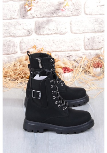 Fort Cool Aleda Anatomik Sıcak Astar Kaymaz Taban Kız Çocuk Bot Siyah