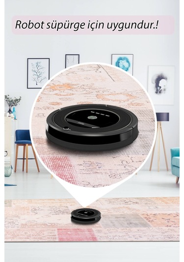 Folk Patchwork Desenli Dokuma Taban Dekoratif Bej Halı Ba 16