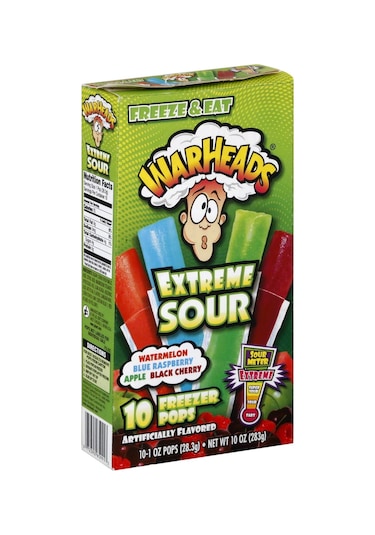 Warheads Extreme Sour 10 Freezer Pops 283.5 G