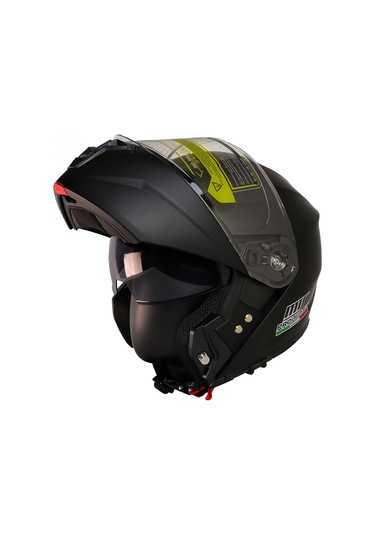 Motosiklet Güneş Vizörlü Ece 22.06 Sertifikalı New Motor Kaskı V2 Mat Black Mat Siyah