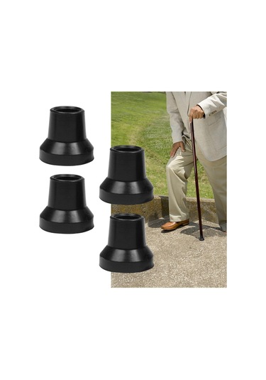 Dolıty 4 Adet Koltuk Değneği İpuçları Siyah-14mm-delik