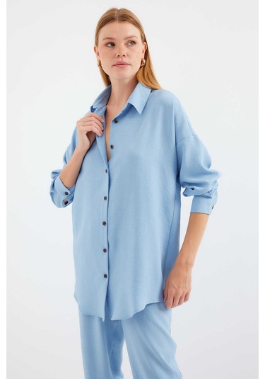 Gabria Keten Ön Düğmeli Takım mavi