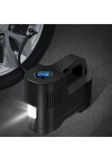 Boatshop1 Kablolu Taşınabilir Dijital Araba Lastik Şişirici Led Işıklı 12v Dc Araç Fişi Otomobil Motosiklet Bisiklet İçin