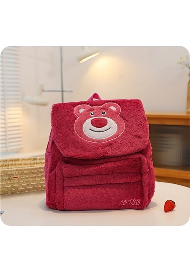 Maoyaya Karikatür Desenli Hafif Peluş Sırt Çantası İle Kırmızı Kirmizi