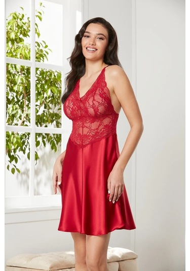 Pierre Cardin Çapraz Sırt Askılı Saten Gecelik 001