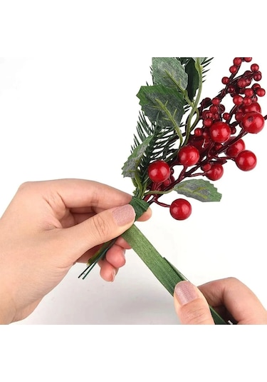 Yapışkanlı Çiçek Bandı - Açık Yeşil - 1cmx35 Metre - Çiçek Teli S