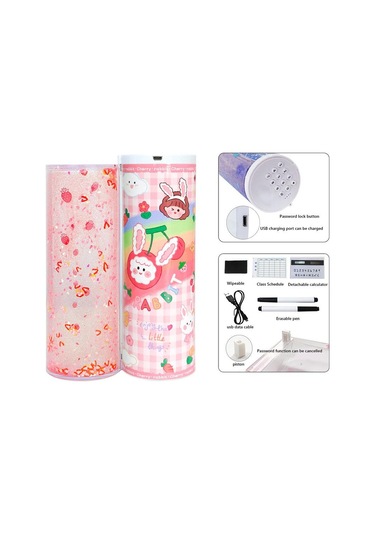 Hesap Makineli Kumlu Kalem Kutusu Manyetik Kapaklı Kaiyi