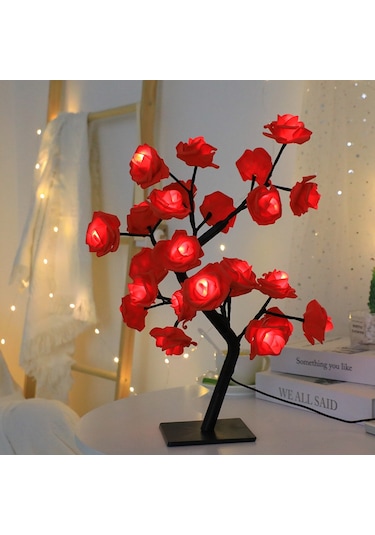 Led Ağaç Gülü Masa Lambası Noel Parti Işığı Dekorasyonu 2 Çok Renkli