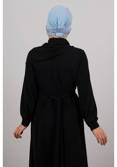 Bebe Mavisi Pratik Hazır Geçmeli Tesettür Bone Sandy Kumaş Taşlı Çok Renkli