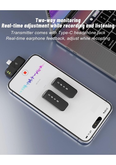 Kablosuz Yaka Mikrofonu, Güç Göstergeli Mini Yaka Mikrofonu,