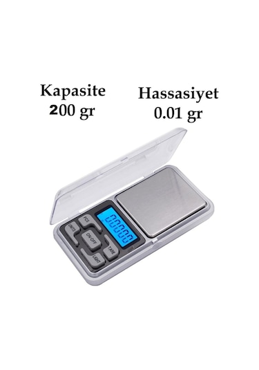Dijital Hassas Elektronik Kuyumcu Cep Terazisi Tartı 200 Gr - 0.