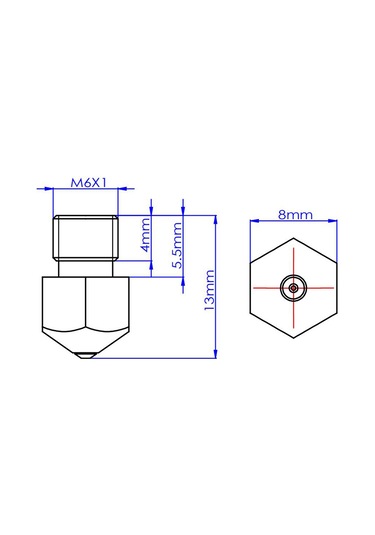 Yaozixa Mk8 0.4mm Bakır+yapay Bilezikli Yüksek Sıcaklık Damlaticı, 1.75mm Petg/abs/peı/peek Filament Uyumlu 3d Yazıcı Parçası