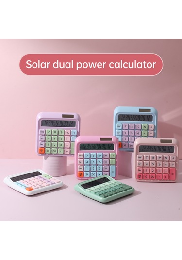 Tenfowee Güneş Enerjili Renkli Hesap Makinesi - Aaa Pil Hariç Beyaz