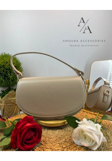 Modern Klasik Eyer Saddle Çanta Serisi Bej/ten Rengi