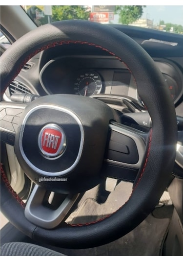 Fiat Egea Dikmeli Direksiyon Kılıfı Kırmızı Ipli ( 38Cm×11Cm )