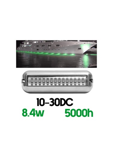 Led Bot Işığı, 42 Led Suya Dayanıklı 316 Paslanmaz Çelik Su Altı Işığı Yat Botu Arkası Pontoons Havuz İçin Yeşil Işık