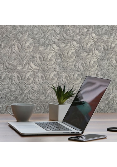 Tink 3d Kendinden Yapışkanlı Akustik Keçe Panel Modern Desenli 52x98 Cm 2 Adet 1 M² Gri