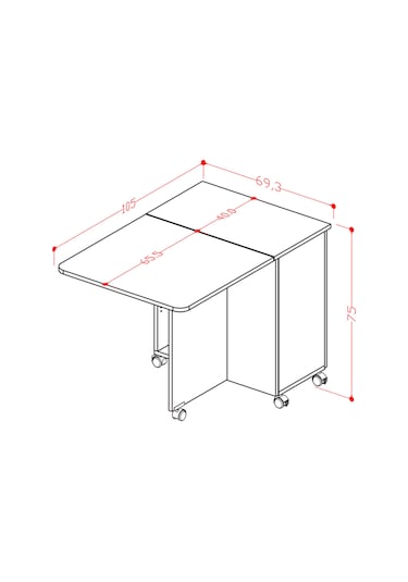 Asra Trend %100 Mdflam 105cm Mutfak Adası Yemek Masası Kahve Köşesi Ma-01 Silves Çok Renkli