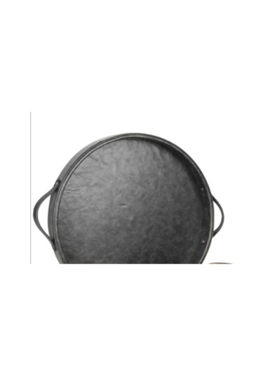 Avrupa Retro Yuvarlakvintaj Ekmek Tepsisi Ev Dekorasyon Bahçe Restoran Masa Fotoğraf Çekimi Depolama Tepsileri Gri Ahşap - Gri