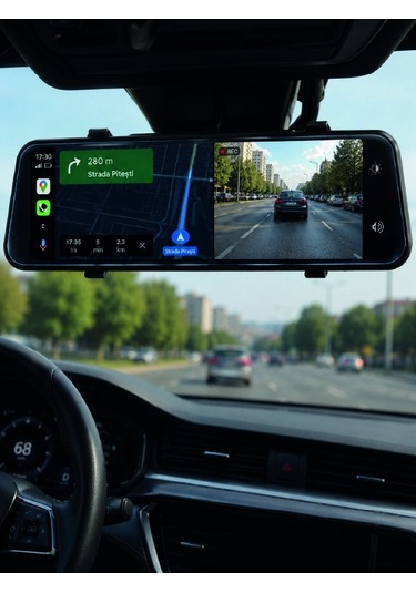 Araç İçi Multimedya Ekranı Çift Kameralı Ayna Carplay