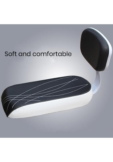 Novahub Siyah-beyaz Evrensel Bisiklet Arka Koltuk Minderi, Sünger Dolumlu, Çocuk Güvenliği, Bebek Koltuğu Footrest İle Beyaz - Siyah