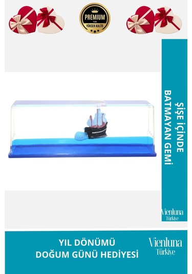 Özel Üretim Batmayan Gemi Yıl Dönümü Aşk Sevgili Doğum Günü Hediye Akvaryum Şişe