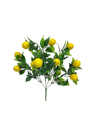 3lü Set Yapay Limon Demeti Yapay Çiçek 30 20cm Yeşil Yapraklı