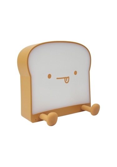 Yifomall Usb Şarjlı 1200mah Tost Şekilli Gece Lambası - Çift Taraflı Işık, Telefon Tutucu, Yatak Odası Dekoru Sıcak Beyaz