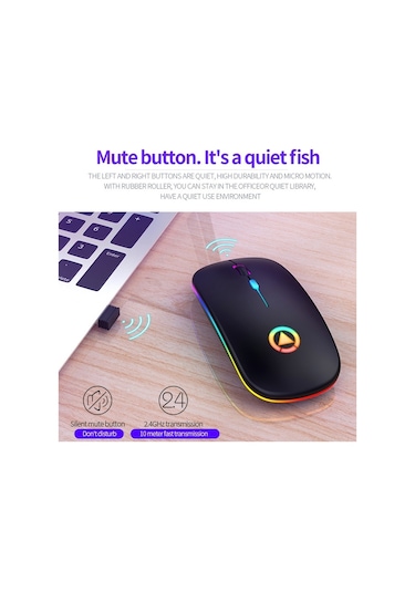 Yindiao A2 2.4GHz 1600 Dpı Sessiz Kablosuz Optik Mouse