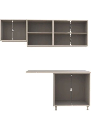 Ullza Hazır Mutfak Dolabı 200 Cm Beyaz Laminat Tezgah Dahil-bulaşık Makinesi Yeri Mevcut-mat Antrasit