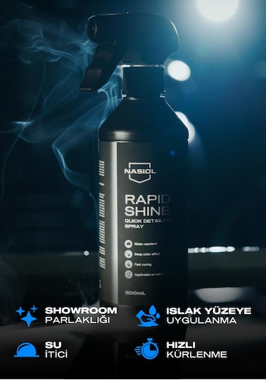 Rapidshine Araç Detay Spreyi Hızlı Cila Etkisi Derin Renk Showroom Parlaklığı 6 Ay Dayanım 500 ML