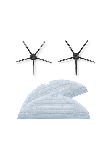 iBrush Roborock S7 Uyumlu 2Li Siyah Yan Fırça Ve 2Li Fiber Bez