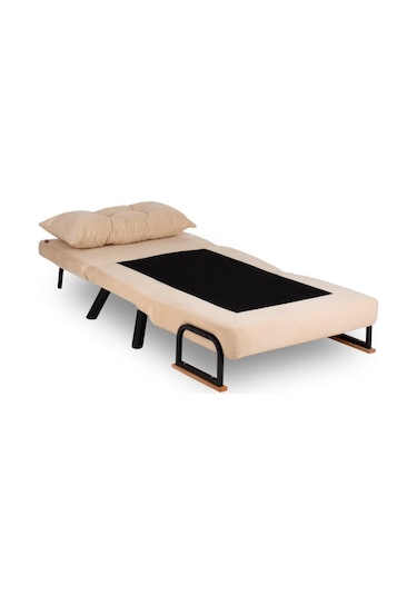 Pafu Sando Tekli Katlanır Yataklı Koltuk - Krem Gri