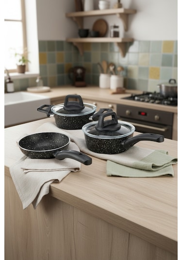 Bernardo Sakura 5 Parça Tencere Seti Gri Açık Gri