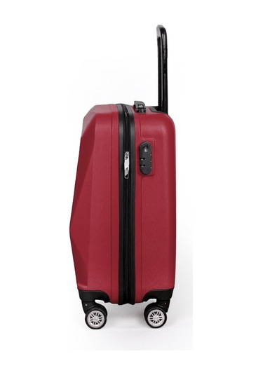 Polo&Sky Elmas Model Vişne Renk Kabin Boy Valiz Bavul Vişne