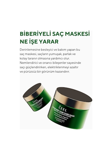 The Ceel Biberiyeli Saç Bakım Maskesi | Shea Yağı, Argan Yağı ve Hidrolize Protein Özlü 250 ML