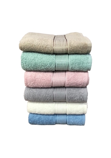 6 Lı Royam %100 Pamuklu 210 Gr Kuaför Berber El Yüz Havlusu 50 X 90 Çok Renkli